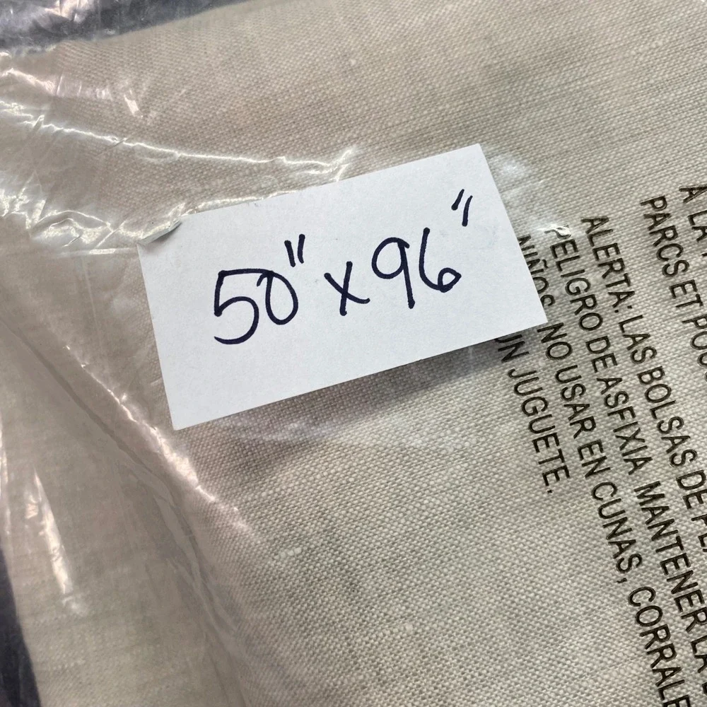 Pottery Barn Belgian Flax Linen Curtain Panel 50x96 Oatmeal 3-in-1 Pole Top